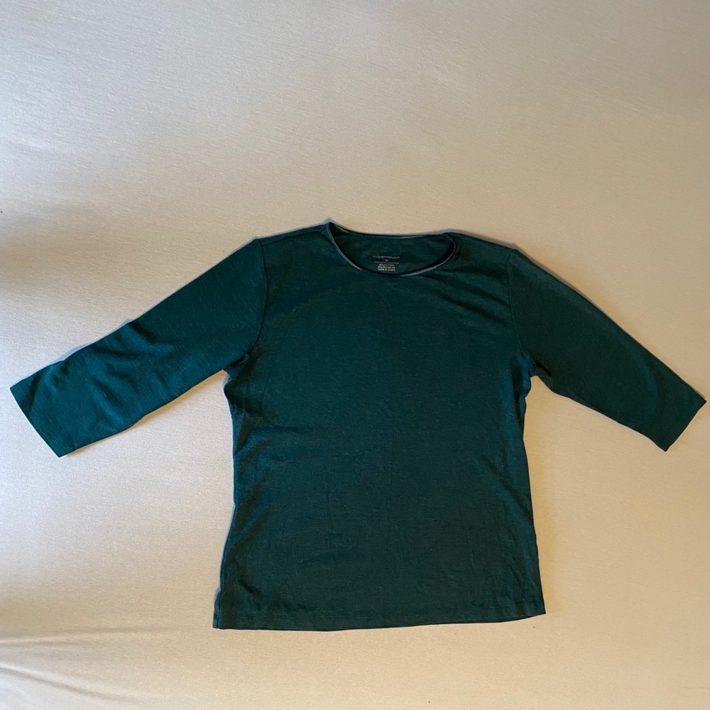 Christopher & Banks Greenish blue Long Sleeve Tee